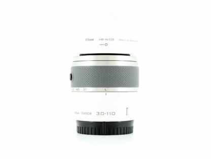 Nikon 1 Nikkor 30-110mm f/3.8-5.6 VR Lens white and black