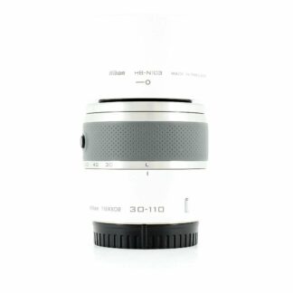 Nikon 1 Nikkor 30-110mm f/3.8-5.6 VR Lens white and black
