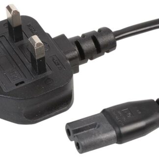 High-Quality 1m UK Mains Power Cable (Figure 8 / IEC C7) for Camera Chargers & Tech